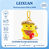 Adorable pendentif poussin en peluche avec chapeau champignon, ornement en peluche douce et moelleuse avec mini pochette cœur, cadeau pour les enfants et les amoureux des animaux