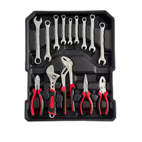 Boîte à outils complète de 499 pièces pour outils à main automobiles, mallette de rangement en aluminium, chariot, trousse à outils et valise à roulettes