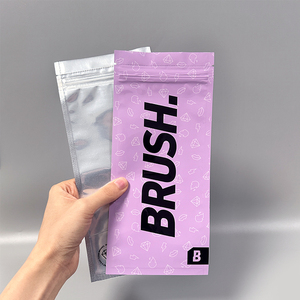 Sacs Ziplock Personnalisés en Mylar Transparent avec Fermeture Éclair sur 3 Côtés pour Cosmétiques et Pinceaux de Maquillage - Product Image 1