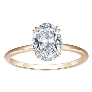 Anel de Noivado em Ouro Sólido 18K 14K <span class=keywords><strong>10K</strong></span> MSR-497 com Moissanite Oval 6*8mm para Mulheres - Product Image 3