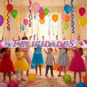 Ghirlanda di Carta 'Party Love' Felicidades Princesas, Confezione da 2 Pezzi - Product Image 3