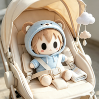 Figurine en peluche de personnage d'anime ODM OEM, tenue à capuche amovible, jouet mascotte personnalisé, jouet en peluche humanoïde en tissu doux pour licence IP