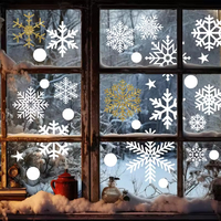 Vente flash : Décoration de Noël en forme de maison de neige, boule suspendue en verre, décoration holographique, autocollants de fenêtre en forme de renne des neiges, autocollants de Noël pour fenêtre