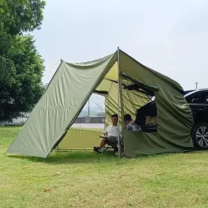 Traveler Perlengkapan Luar Ruangan Portabel Dapat Dilipat Tailgate Kanopi Berkemah Mobil Belakang Tenda Tenda SUV untuk Berkemah
