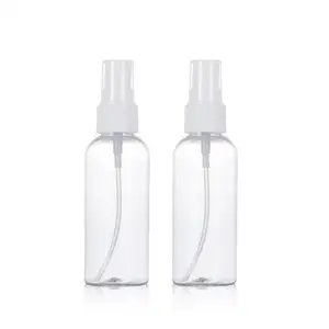 Preço de fábrica Vazia Rodada Névoa Fina de Spray Garrafa PET De Plástico Para Embalagens de Cosméticos com Várias Tampas de 100ml 150ml 200ml 250ml