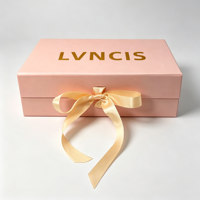 Boîte d'emballage cadeau personnalisée de luxe pour extensions de cheveux, pliable, magnétique, doublée de satin, recyclable, pour emballages cosmétiques