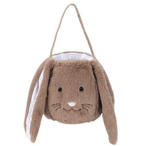 HUAYI Long Plush Ear Personalized Egg Hunting Easter Bags Kids Boys Girls Easter Buckets Plush Easter Bunny Basket