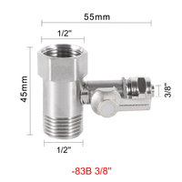 Robinet à bille en acier inoxydable 304 de haute qualité, 3/8'', marque OEM, pour eau froide, accessoires de robinetterie pour cuisine et salle de bain, rotation à 360°, 5