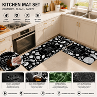 Tapis de cuisine antidérapant et antibactérien moderne sur mesure, super absorbant et résistant à l'huile, pour la vente en gros