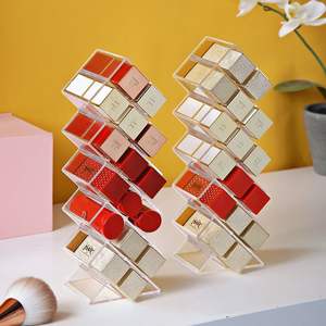 Boîte de rangement à rouge à lèvres en acrylique transparent, multi-compartiments, grande capacité, présentoir de bureau pour influenceuses - Product Image 4