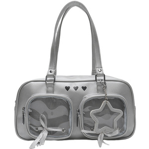 Borsa giapponese Lolita Y2K <span class=keywords><strong>Ita</strong></span> graziosa borsa trasparente a tracolla Hobo da donna con finestra trasparente - Product Image 5
