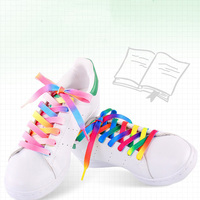 Lacets plats en polyester WEGOODZF personnalisés, dégradé arc-en-ciel camouflage, 8 mm de large, paire pour baskets et chaussures décontractées
