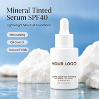 Sérum Teinté Minéral SPF40 Hydratant, Fond de Teint Teinté pour Tous Types de Peau, Contrôle du Sébum, Teint Naturel pour Peaux Foncées