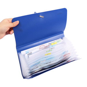 Porte-documents accordéon Foska, couleurs assorties, en PP durable, avec fermeture élastique et étiquettes colorées - Product Image 5