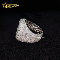 Bague Hip Hop Moissanite pour Homme, Sertie de Pierres en Mosaïque, Monture Inversée, Personnalisée GRA, en Argent Sterling 925, pour Fiançailles et Mariage