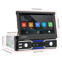 1 DIN 7 "Android 10.1 autoradio stéréo lecteur MP5 avec Carplay Flip up GPS Navi BT WiFi USB FM