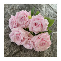 Vente chaude 2025 Fleurs artificielles en plastique de style bohème pour décoration de mariage et de Noël, roses artificielles, diamètre de la tête de fleur de 10 cm pour bouquet de mariée