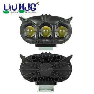 HJG Hibou Design Double Couleur Mini Led Moto Antibrouillard Phare Phare Led Auxiliaire Spot Led pour Moto