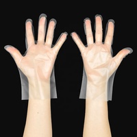 Gants en polyéthylène sans latex imperméables à l'huile de qualité alimentaire Gants TPE à texture circulaire jetables transparents pour la transformation des aliments