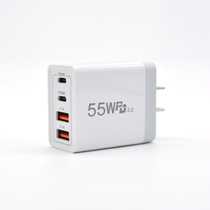 Hot bán 55W kép USB A + C PD 20W USB C Power Adapter đôi USB 3.1A nhanh chóng sạc tường sạc - Product Image 1