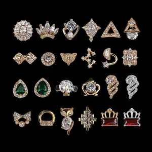 Supplier Crystal AB Decorative Nail Ornaments Cubic Zircon Diamond Nail Zircon Charms Decorations