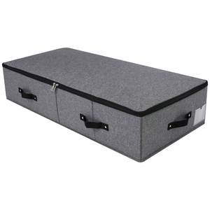 Caja de Almacenamiento Rectangular Plegable Moderna para Cama, con Soporte de Plástico, Asas, Tapa con Cremallera, Organizador, Contenedor de Almacenamiento para Mantas - Product Image 3