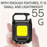 Lampe porte-clés COB en gros, nouvelle, mini, rechargeable USB, étanche IP54, ouvre-bouteille cadeau, lampe torche LED extérieure en aluminium et ABS, SOS