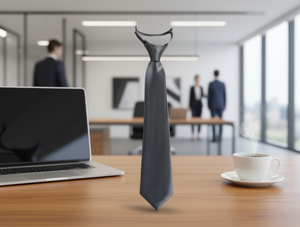 Cravatta con cerniera lucida grigio scuro 7,5 cm x 35 cm, regolabile, per tutte le stagioni - Product Image 2