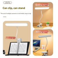 Lampe de bureau LED rechargeable par USB, lampe de lecture pour protéger les yeux, idéale pour les étudiants, les dortoirs, les chambres, les bureaux, lampe portable