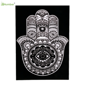 Boho okul Modern duvar sanatı çocuklar boyama levhalar Blacklight özel kadife renk eğlenceli ev faaliyetleri için bulanık posterler keçe - Product Image 1