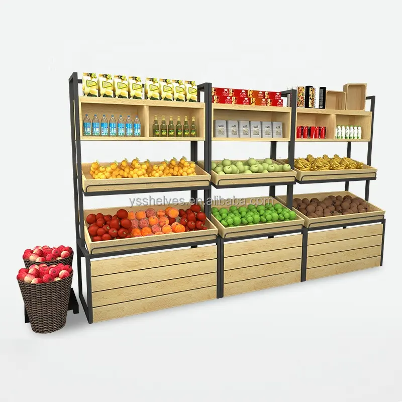 Estante de madera para frutas y verduras, estante de exhibición de 3, 4 y 5 niveles, superventas