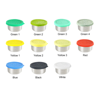 Mini Boîte À Lunch Enfants Silicone Couvercle Bébé Conteneurs De Nourriture En Métal Salade Snack Conteneur Boîte En Acier Inoxydable Rond Déjeuner Bols Ensembles