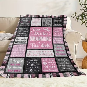 Custom Printed <b>Plush</b> Throw <b>Blanket</b> Rectangular Joyous Pattern Princess Style Anti-Pilling Machine Washable Four Seasons Use - Product Image 4