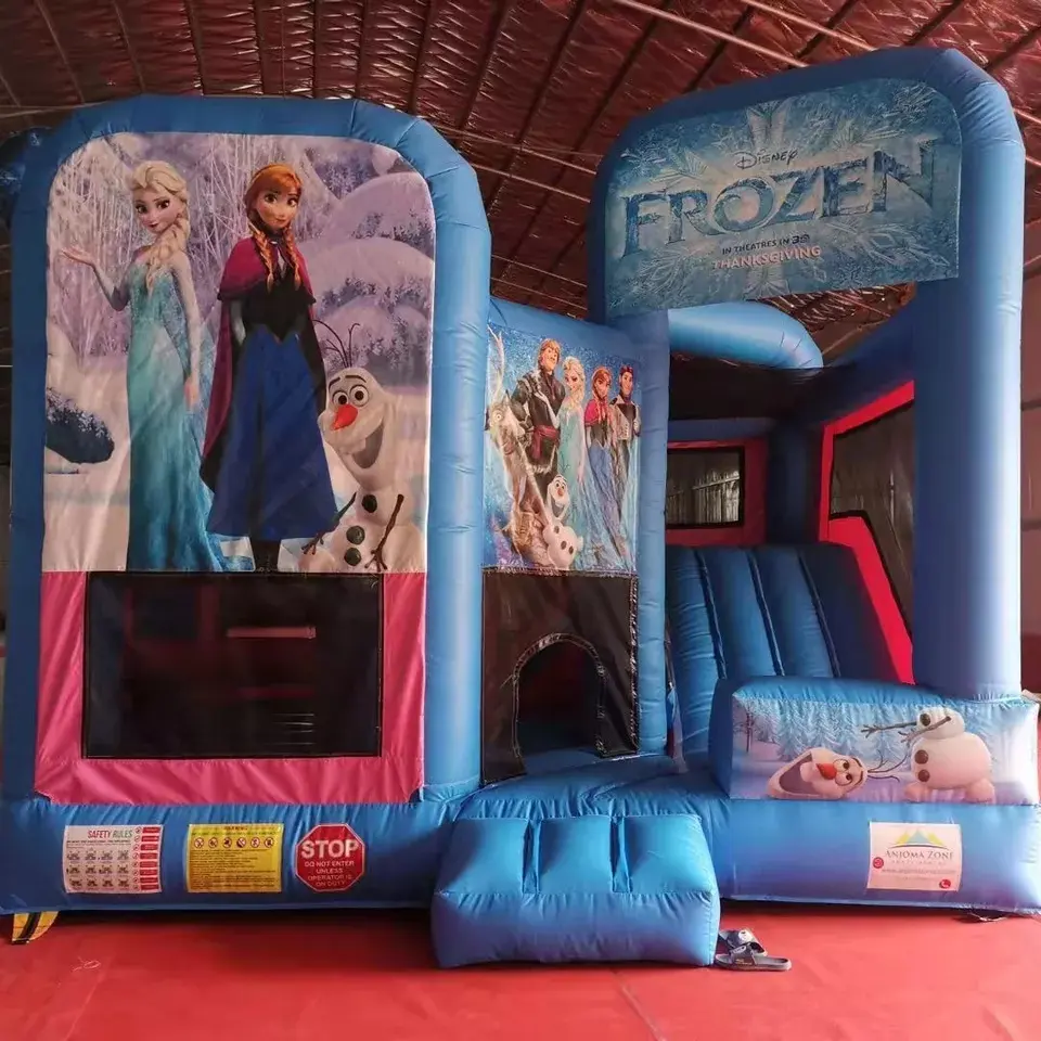 Best selling 3 in 1 jumping castle frozen inflatable bounce castle with slide