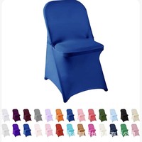 Housses de chaise pliantes en gros, blanches, noires, ivoire, en spandex, housses extensibles pour mariage