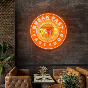 Insegna al Neon LED da Parete per Negozio di Hamburger, Illuminazione Commerciale Stampata UV per Pubblicità - Product Image 3