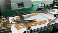Ligne de production de gaufres et biscuits commerciaux haute capacité, ligne automatique de gaufres moelleuses pour usine alimentaire et de boissons
