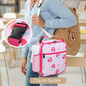 Lunch Bag Insulated Portable 5.7L Zipper Closure PEVA Lining for Office Workers Patterned Oxford Cloth Thickened Aluminum Foil - Product Image 6