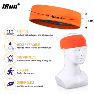 <span class=keywords><strong>IRun</strong></span> acepta logotipo personalizado, cinta para el pelo de Lycra de nailon para gimnasia, gimnasio, baile, deporte, no se desliza, diadema para Yoga - Product Image 2