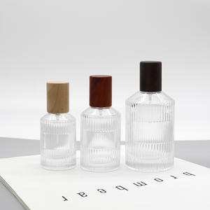 Botella Difusora de Perfume de Vidrio Redonda y Rayada de 50 ml, Botella Cosmética Vacía Mate con Clip para Forma Cuadrada, Varias Capacidades: 30 ml, 100 ml - Product Image 1