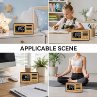 Bruiloftcadeau bureautafel draagbare elektronische Bluetooth speaker FM radio draadloze telefoonoplader LED houten digitale wekker kinderen