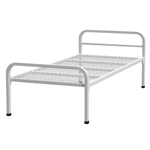 cheap price modern iron frame worker dormitory use single metal bed and steel bed