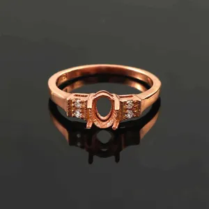 Elite <b>Frame</b> Semi Mount Oval Cut Ring Classic Base Designer Setting For Personal Gem Design Crafted For Perfect Shine And Choice - Product Image 2