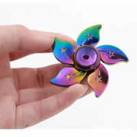 Fidget Spinner en alliage de zinc personnalisé, irisé, vente en gros, OEM, ODM, ensemble cadeau coloré, fabrication en usine