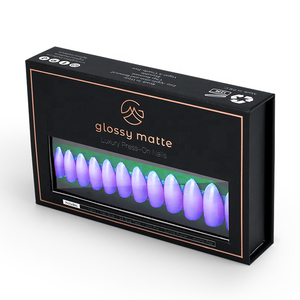Embalaje de cartón, uñas largas, cajas vacías hechas a mano para puntas de uñas, prensa falsa en caja de embalaje de uñas, logotipo personalizado, papel al por menor personalizado - Product Image 2