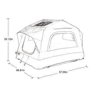 เต็นท์หลังคารถยนต์ SUV รุ่น MQ ขายดีปี 2026 แบบเป่าลมสำหรับตั้งแคมป์ สองห้องนอน สำหรับ 2 คน ใช้ได้ทุกฤดู ติดตั้งง่าย ไม่ทำลายพื้นผิว ผลิตจากโพลีเอสเตอร์ นำเข้าจากสหรัฐอเมริกา - Product Image 4