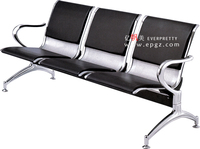 Mobilier de salle d'attente publique triple chaise d'attente ergonomique en plastique à cadre métallique avec accoudoirs