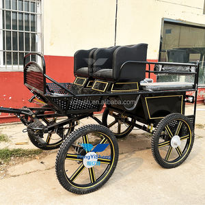 Carro de caballos de maratón de alta calidad, cochecito de caballo verde oscuro de cuatro ruedas/carro de caballos pony - Product Image 1