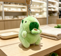 Jouets en peluche avocat mignons de 12 cm, poupée animal en peluche, capybara vibrant avec corde à tirer, jouet pour enfants, porte-clés lumineux
