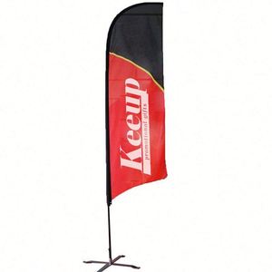 Drapeau publicitaire en forme de goutte d'eau avec logo personnalisé, mât en fibre de verre pour la plage et la promotion - Product Image 1